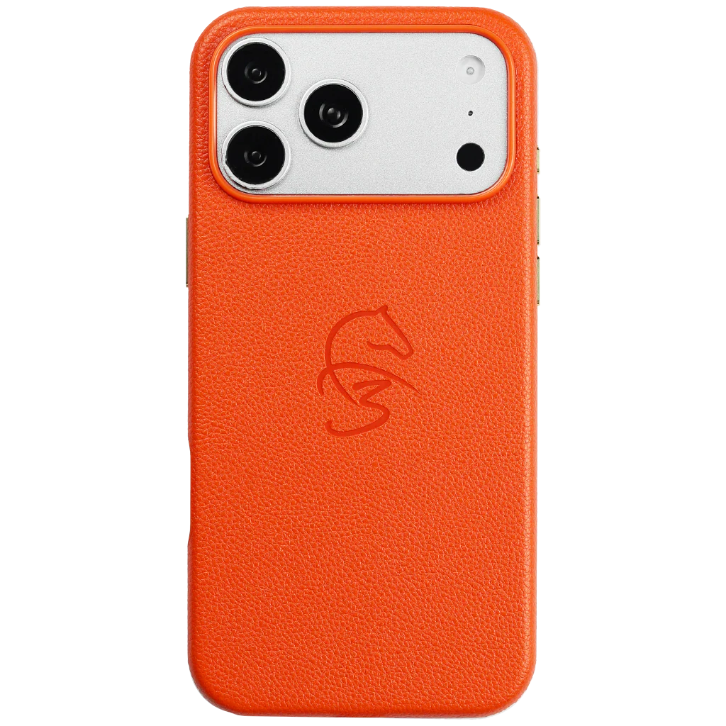 Minimal Leather Logo Case For iPhone - F3