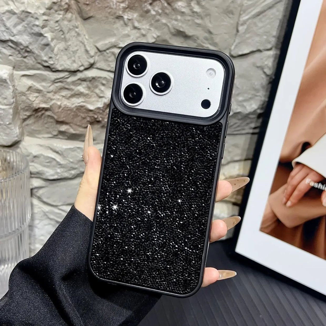 Glitter Shiny Bling Hard Case for iPhone 17 Pro - Black
